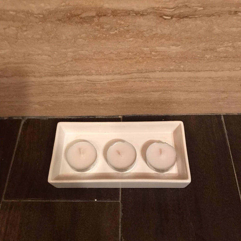 Designer bathroom candle holder
